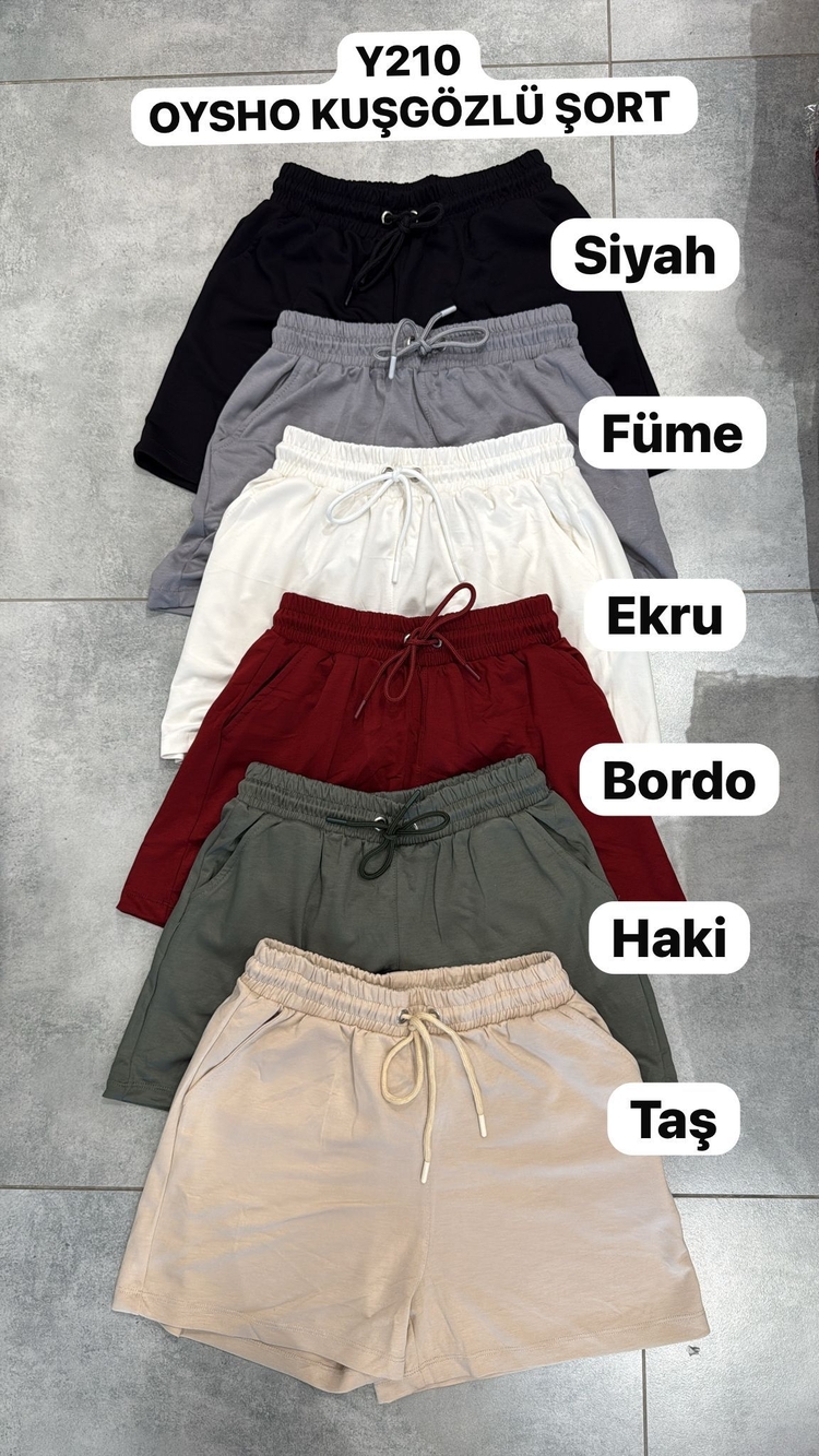 Modal kumaş ekru şort