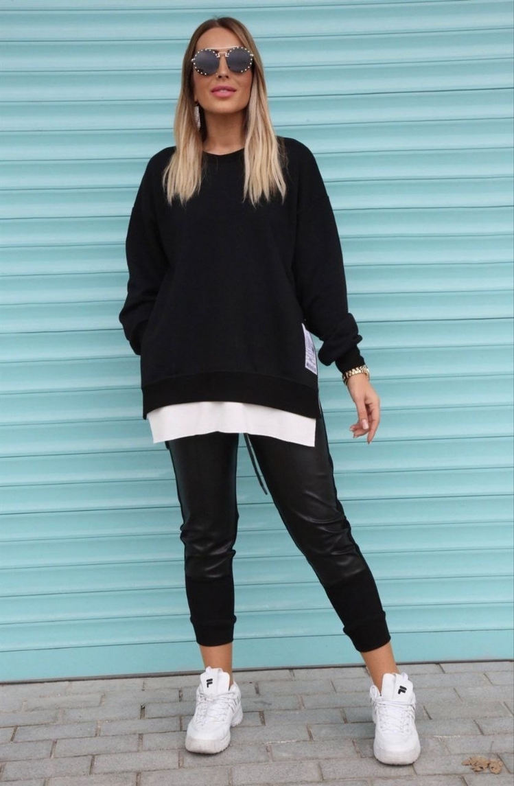 Tshırt parçalı fermuarlı sweat