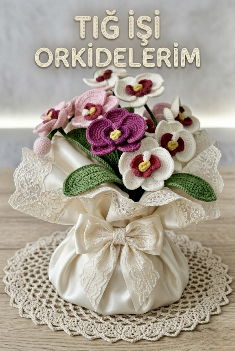 Tığ işi Orkide