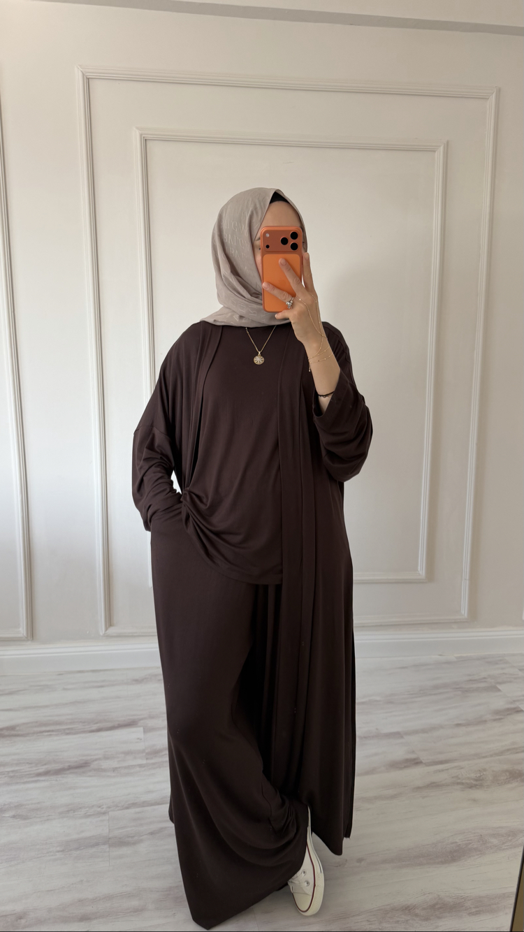 3 lü Penye Takım (Kahve)
