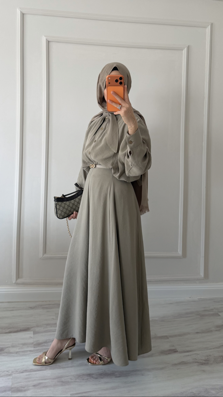 Fular yaka Modal Takım (vizon)