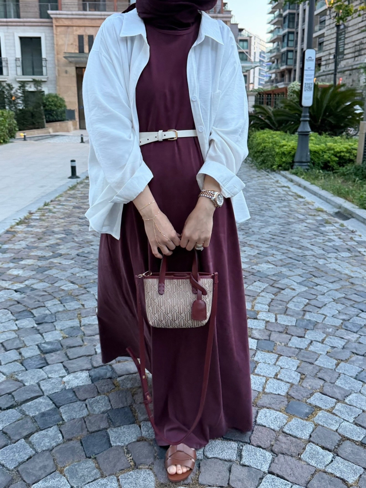 İçlik elbise bordo