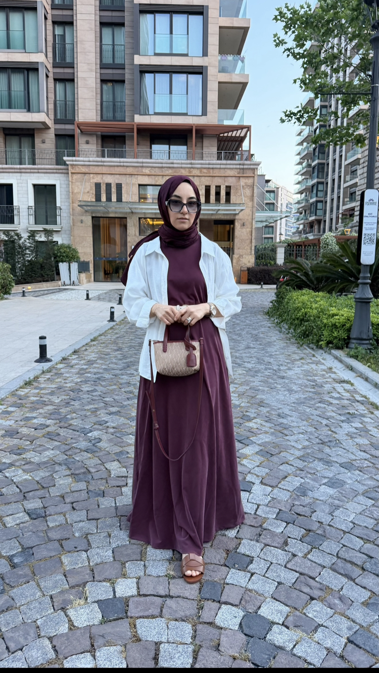 İçlik elbise bordo