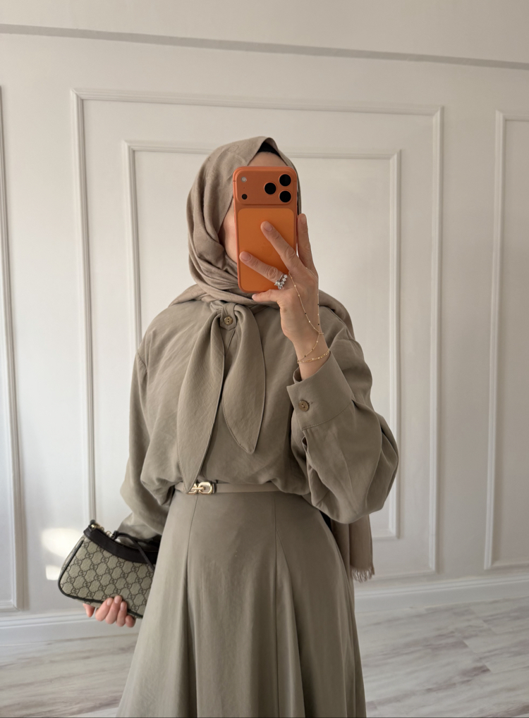 Fular yaka Modal Takım (vizon)