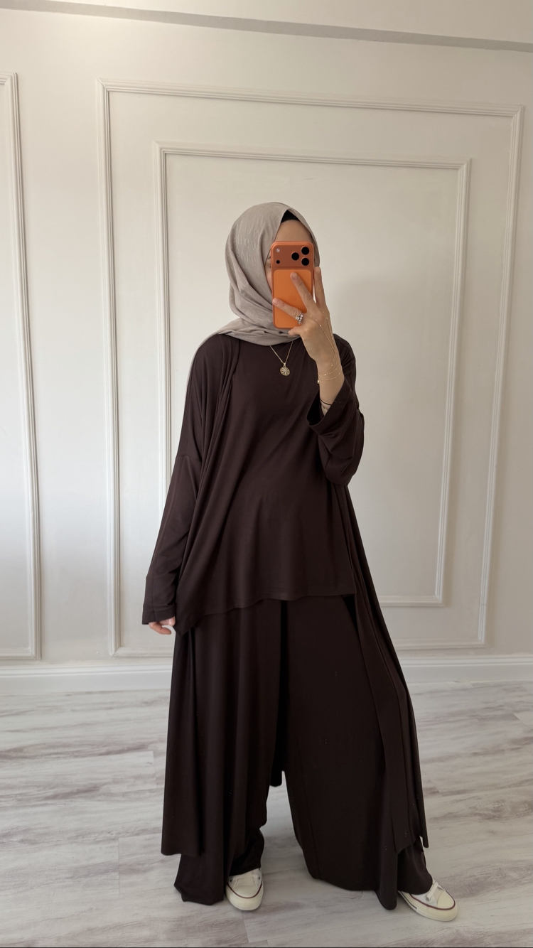 3 lü Penye Takım (Kahve)