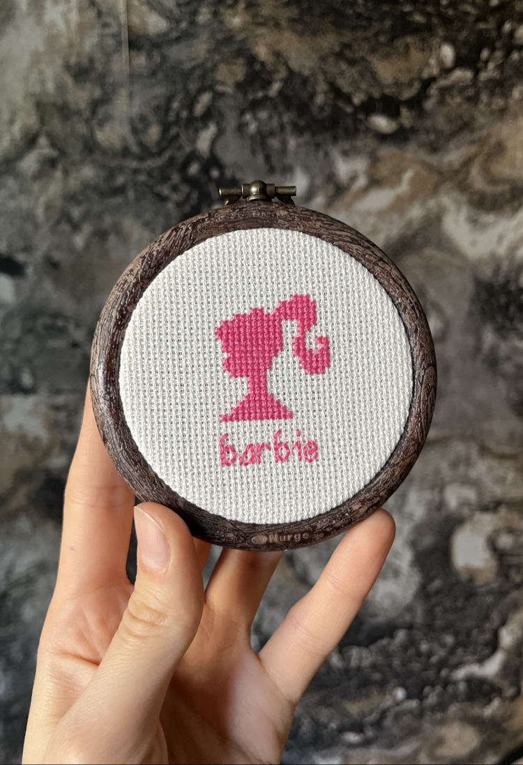 Barbie Kanaviçe Kasnak Pano