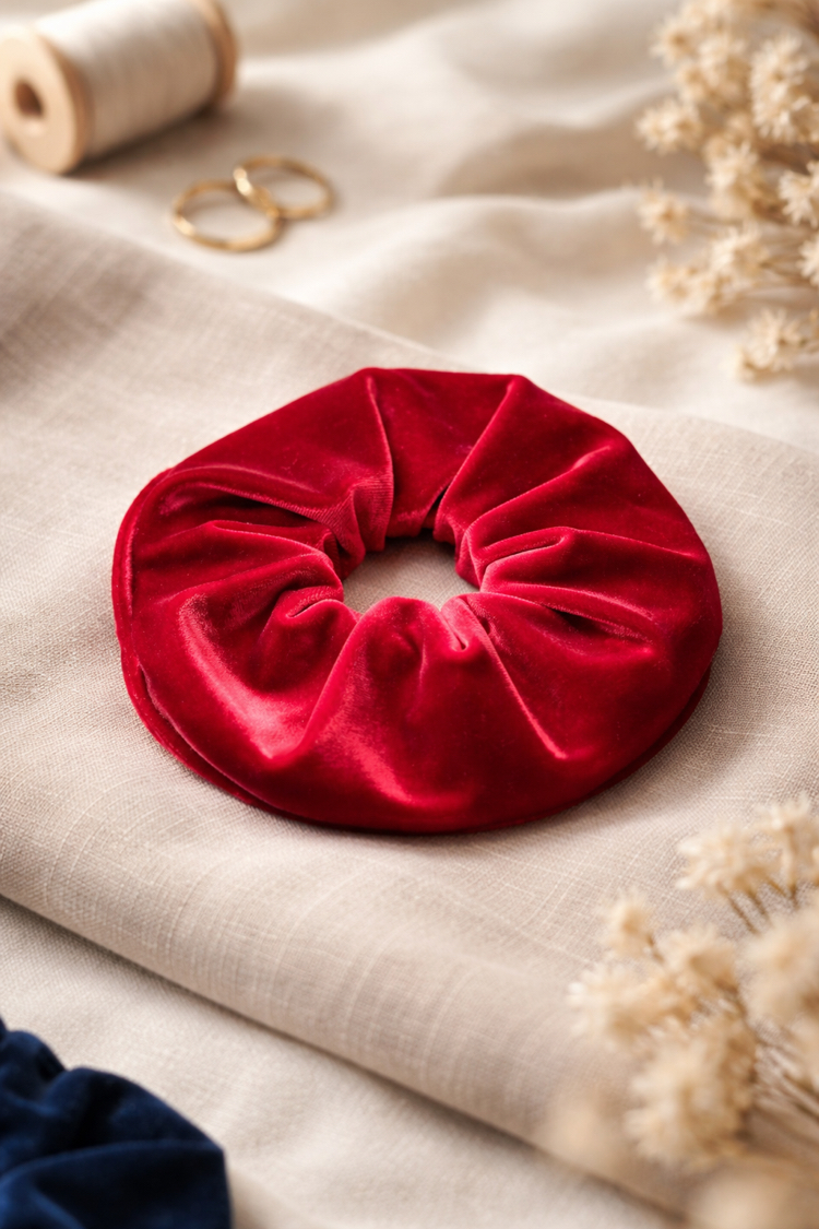 Kadife Saç Tokası – El Yapımı Dolgun Scrunchie | 8 Renk