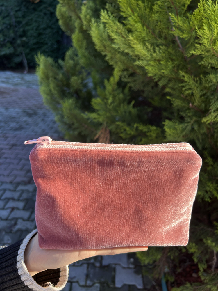 Toz Pembe İpek Kadife Çanta