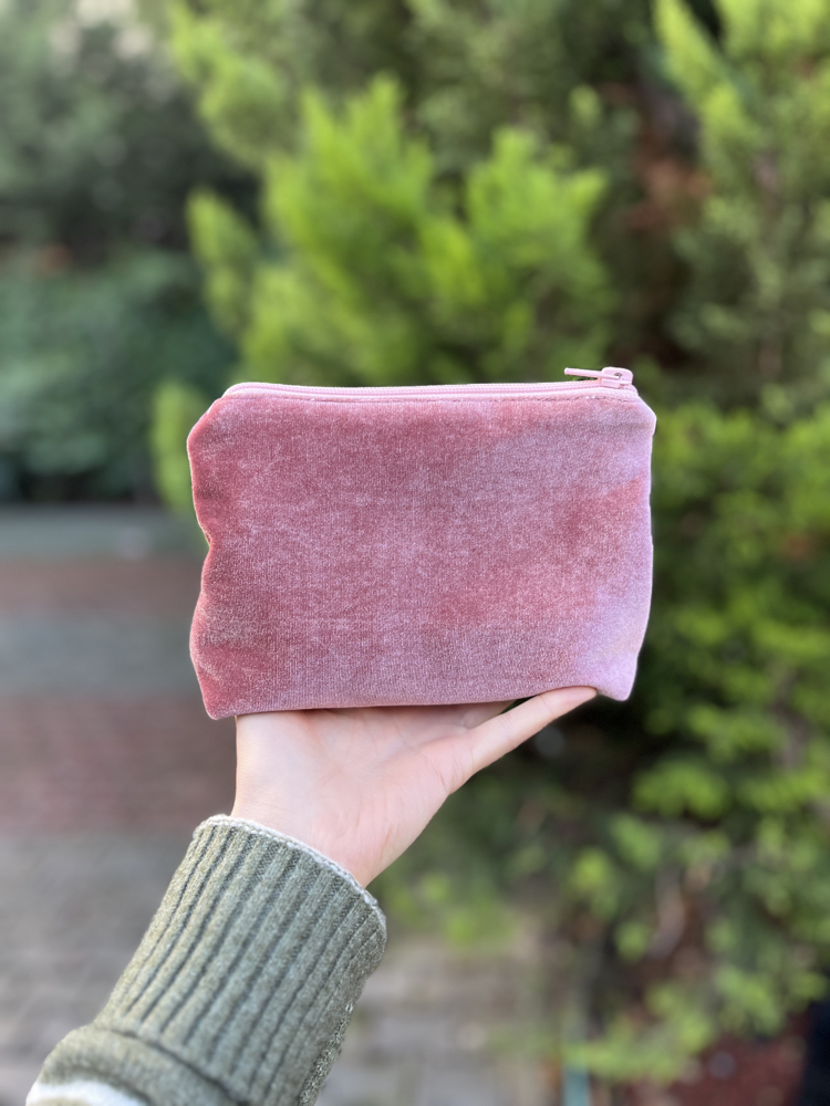 Toz Pembe İpek Kadife Çanta