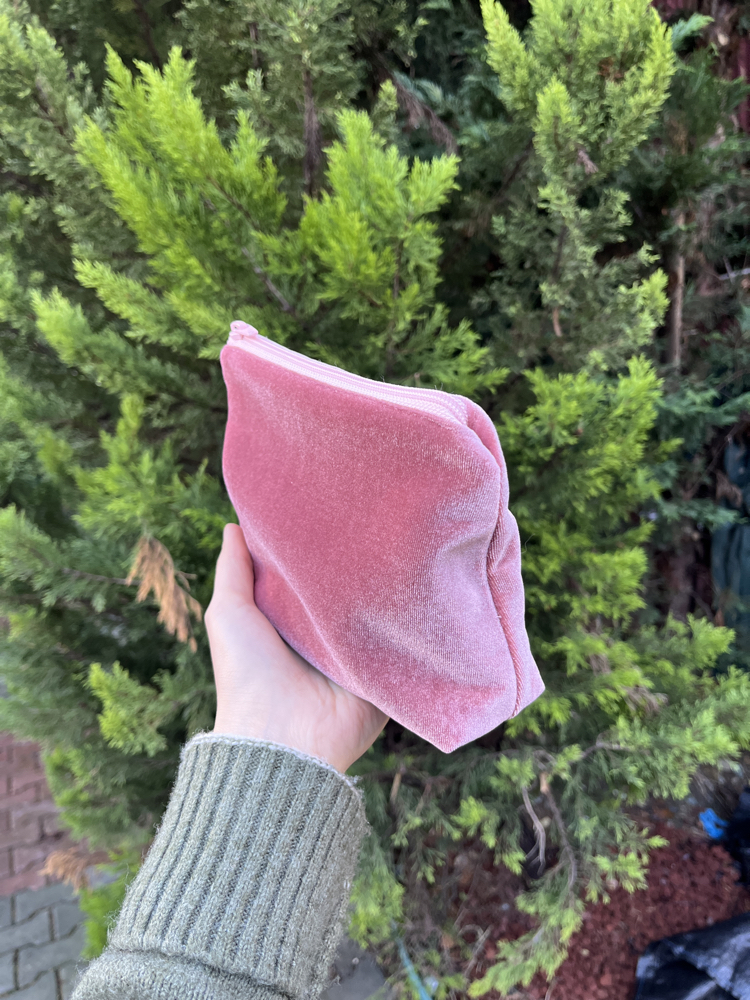 Toz Pembe İpek Kadife Çanta