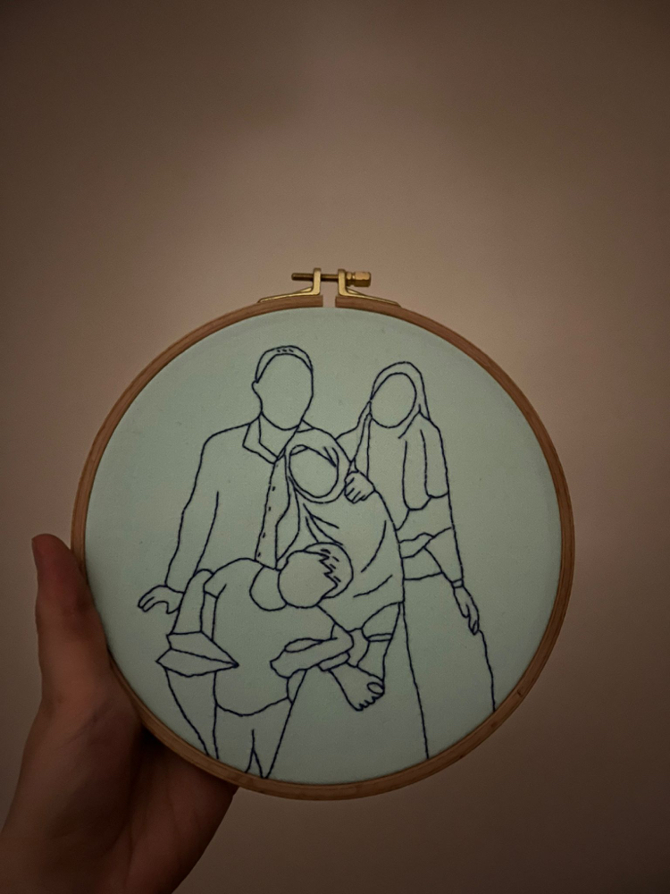 Aile Kasnak Pano Fotoğraftan Nakışa