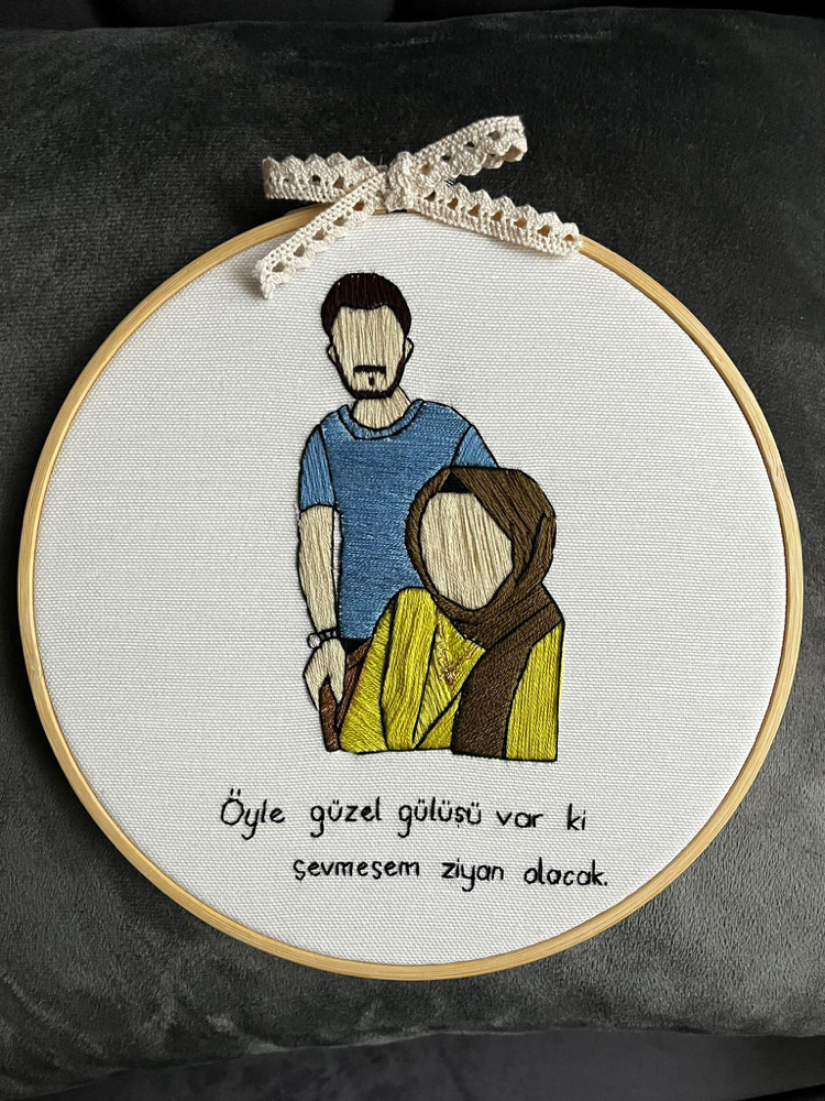 14 Şubat Sevgililer Günü Hediye Nakış Pano