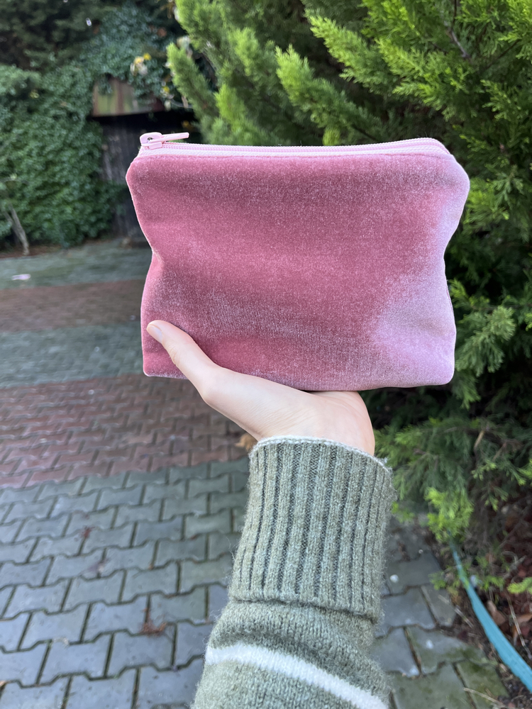 Toz Pembe İpek Kadife Çanta