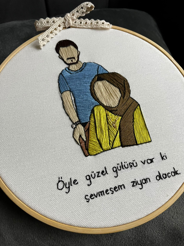 14 Şubat Sevgililer Günü Hediye Nakış Pano