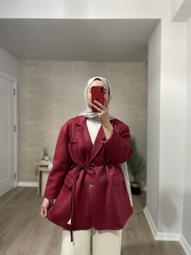 PREMİUM SÜET CEKET -Bordo