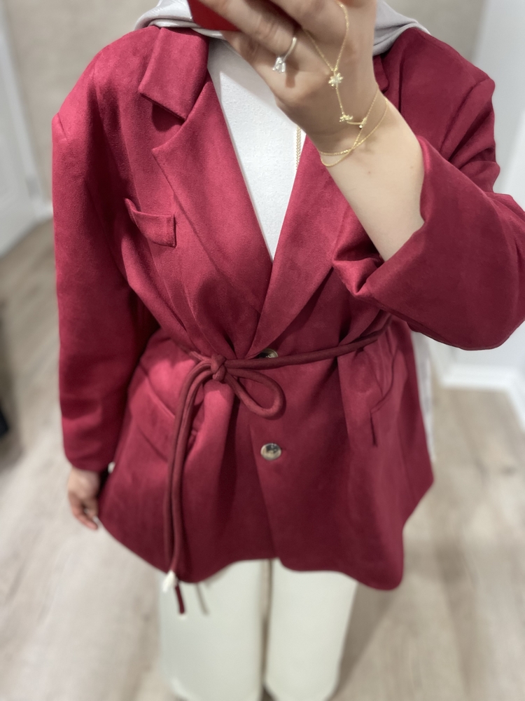 PREMİUM SÜET CEKET -Bordo
