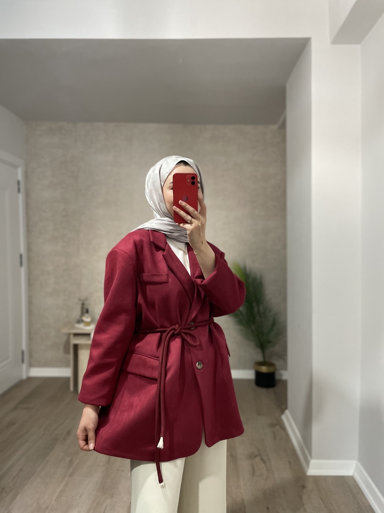 PREMİUM SÜET CEKET -Bordo