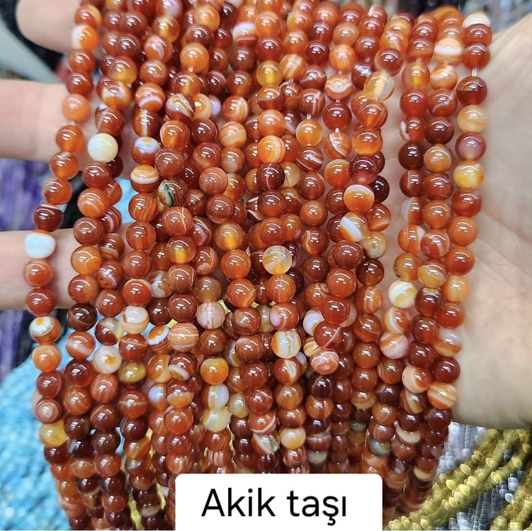 8 MM Akik Taşı Dize