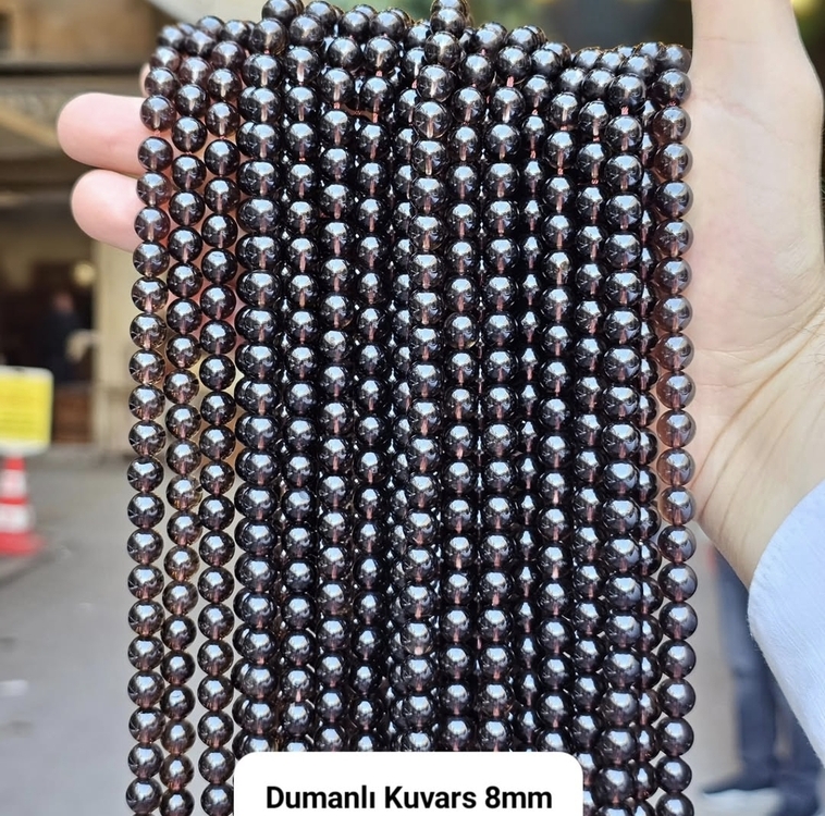 8 MM Dumanlı Kuvars Taşı Dize