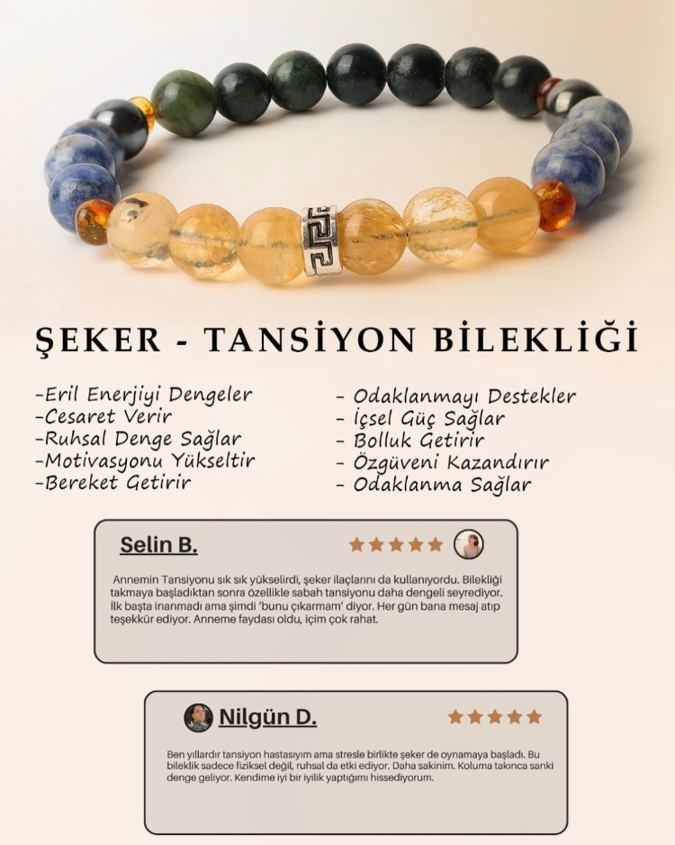 %100 Doğal Şeker Tansiyon Bilekliği