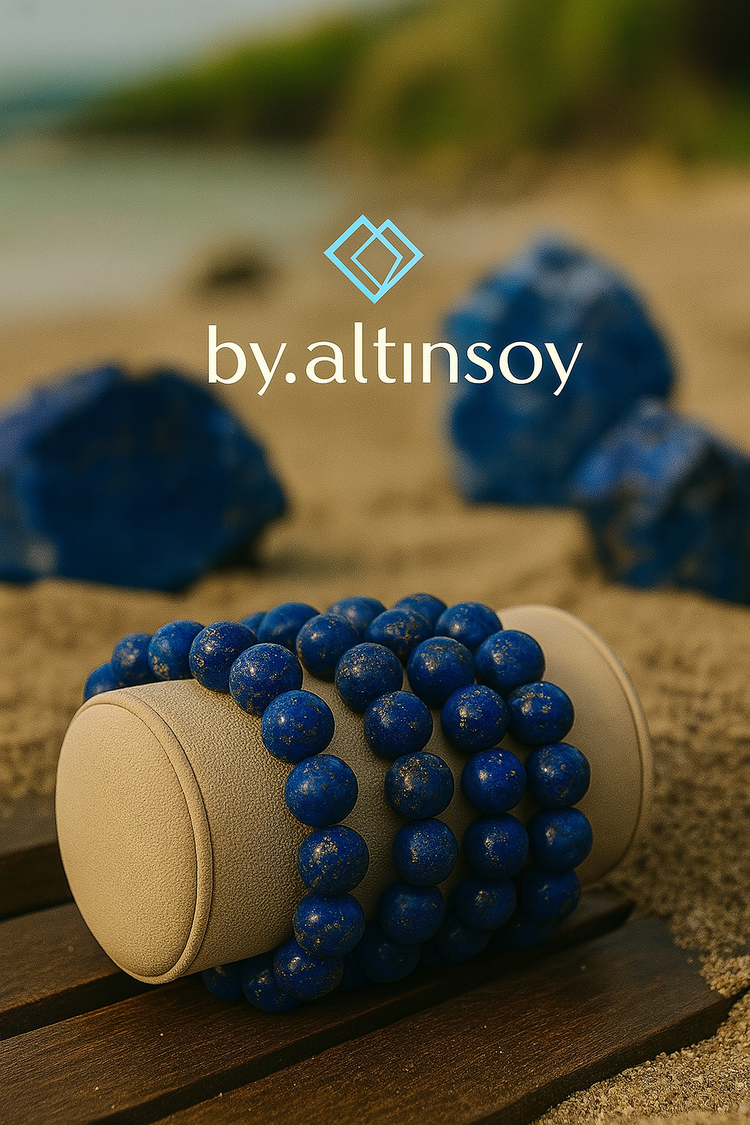 %100 Doğal Lapis Lazuli Bileklik 10 MM