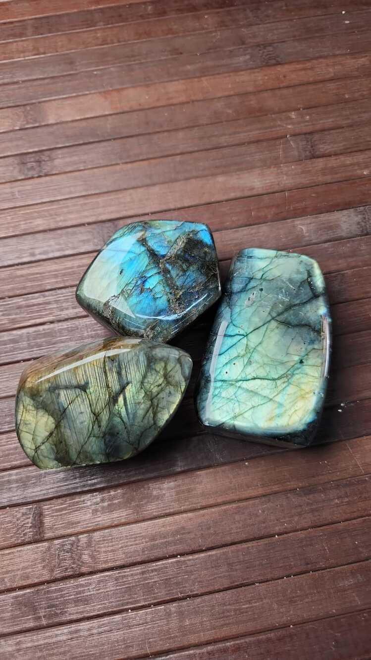 3 Adet %100 Orijinal A Kalite Labradorit Mineral