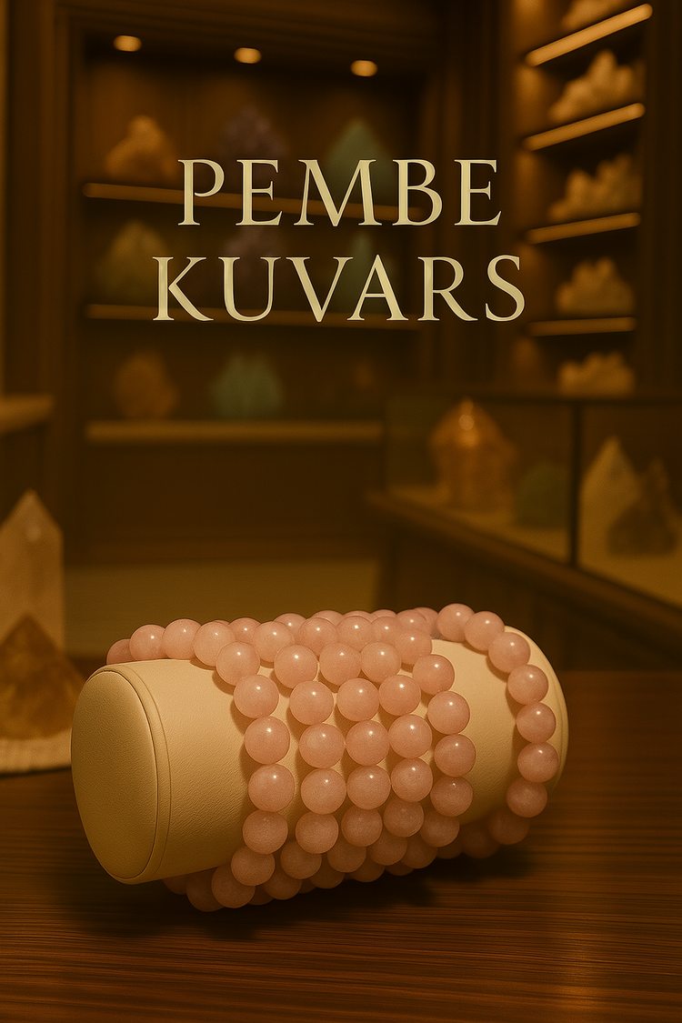 %100 Doğal Pembe Kuvars Taşı Bileklik