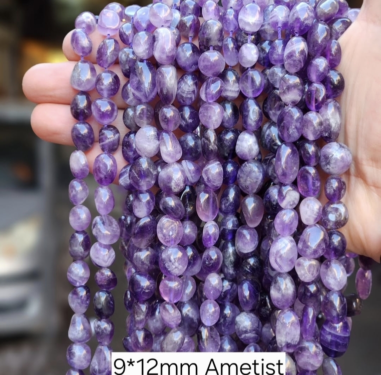 Amorf Kesim Ametist Taşı Dize