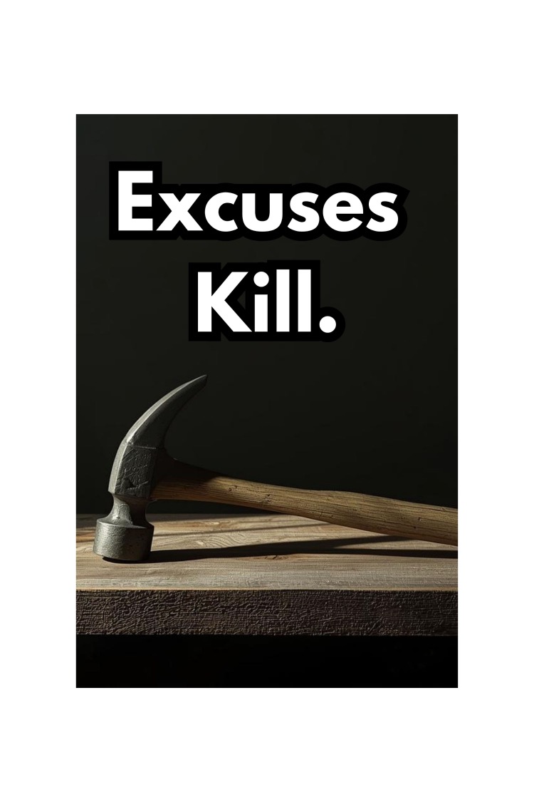 No Excuses Printable Wall Art – Self Discipline Quote – Modern Minimalist Office Decor 