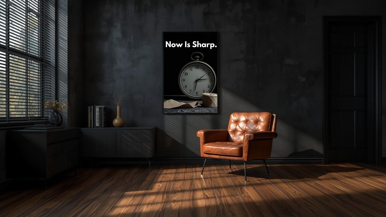 Now Is Sharp Poster | Time & Discipline Motivational Wall Art (Digital Download)