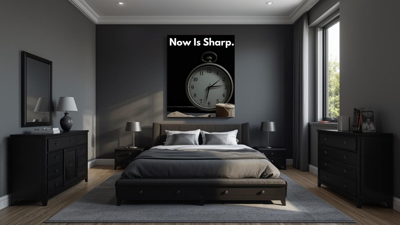 Now Is Sharp Poster | Time & Discipline Motivational Wall Art (Digital Download)