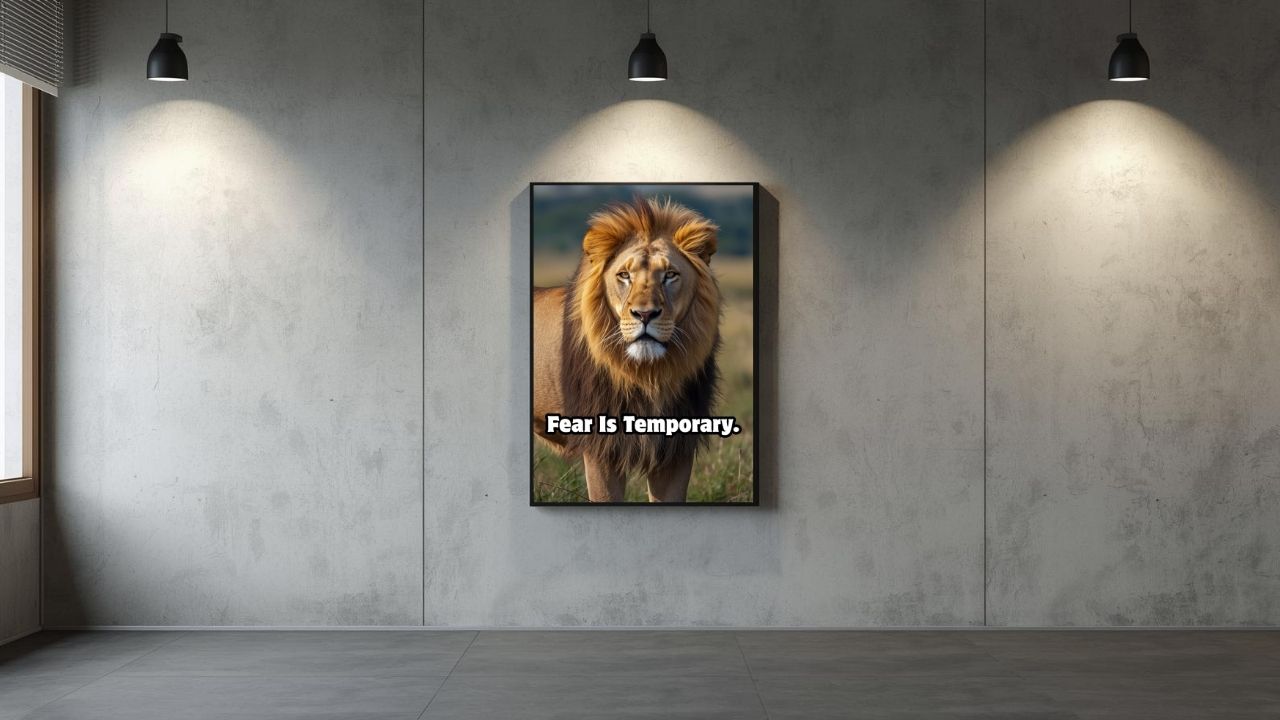 Fear Is Temporary – Motivational Lion Poster | Printable Wall Art (Digital Download)