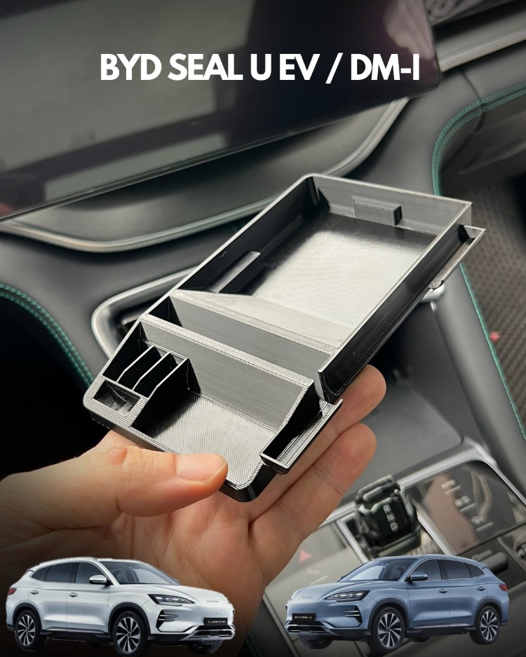BYD Seal / Seal U-DMi Kablosuz Şarj Alanı Organizer – Telefon Standlı, Kalemlikli Düzenleyici