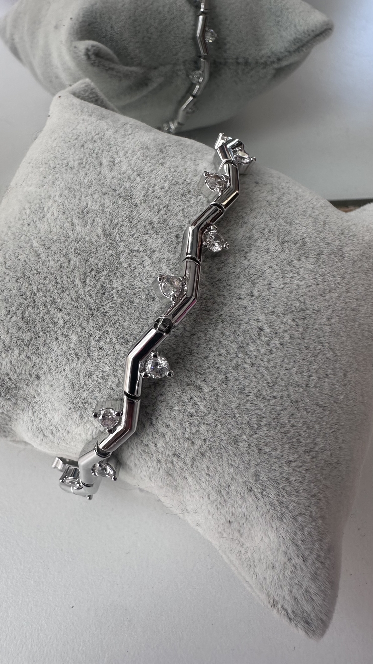 Silver renk taşlı beony bileklik
