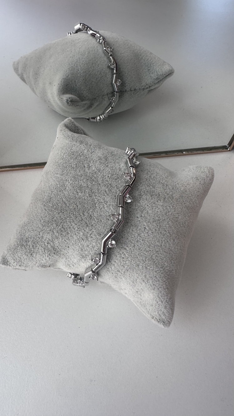 Silver renk taşlı beony bileklik