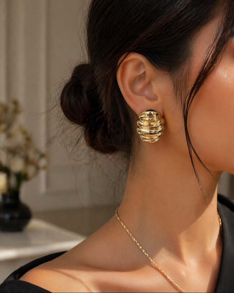 Gold küpe - 14k renk 20mm