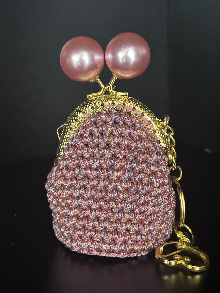 Mini Aşk Cüzdan / pembe- sedefli pembe klips