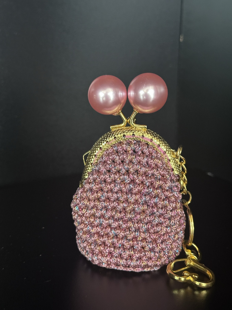 Mini Aşk Cüzdan / pembe- sedefli pembe klips