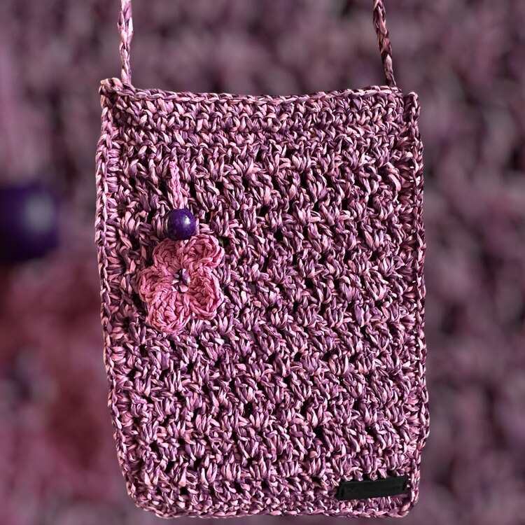 Pembe Çiçek telefon çantası