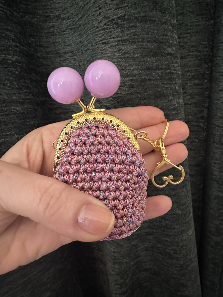 Mini Aşk Cüzdan Anahtarlık / pembe - mat pembe klips