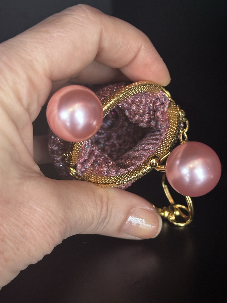 Mini Aşk Cüzdan / pembe- sedefli pembe klips