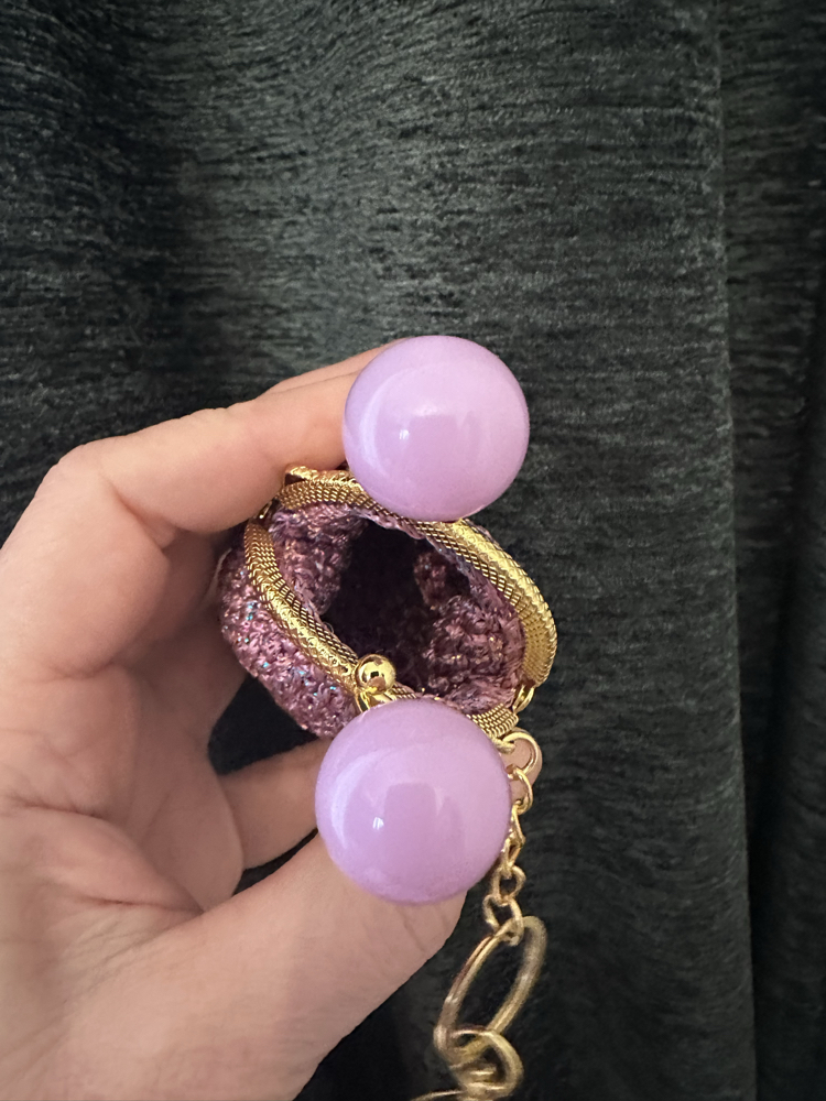 Mini Aşk Cüzdan Anahtarlık / pembe - mat pembe klips