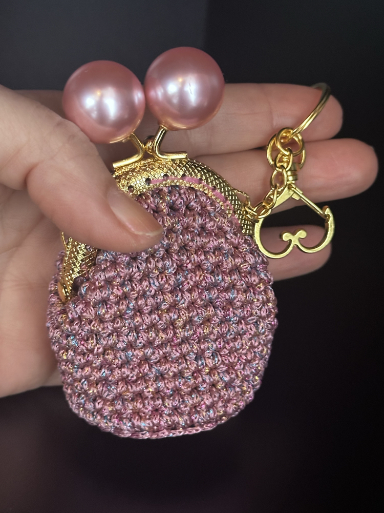 Mini Aşk Cüzdan / pembe- sedefli pembe klips