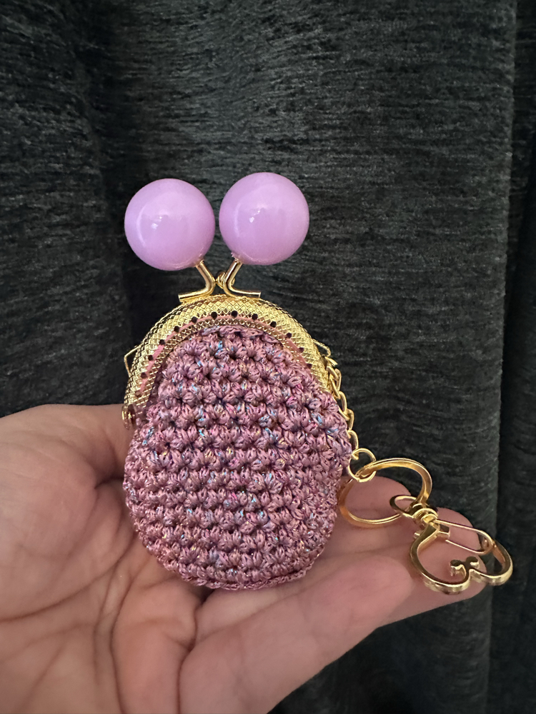 Mini Aşk Cüzdan Anahtarlık / pembe - mat pembe klips