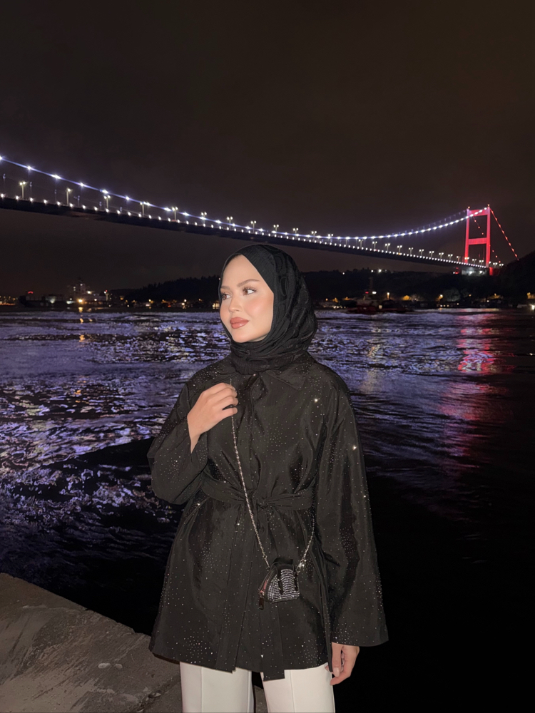 Shine ceket siyah