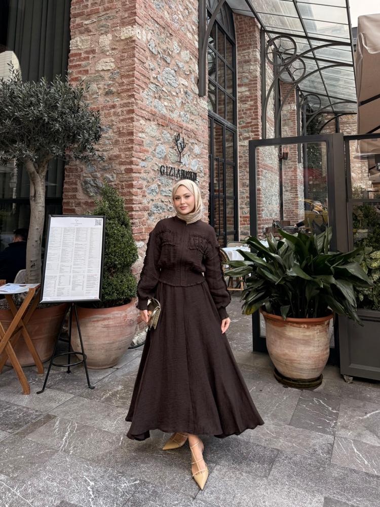 Nora takım kahverengi