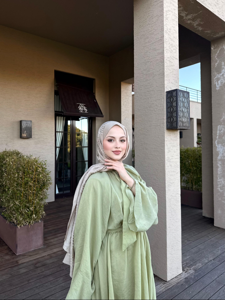 Flora elbise çağla yeşili ön sipariş