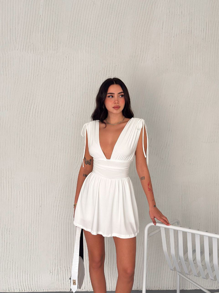 City vibes şortlu mini elbise