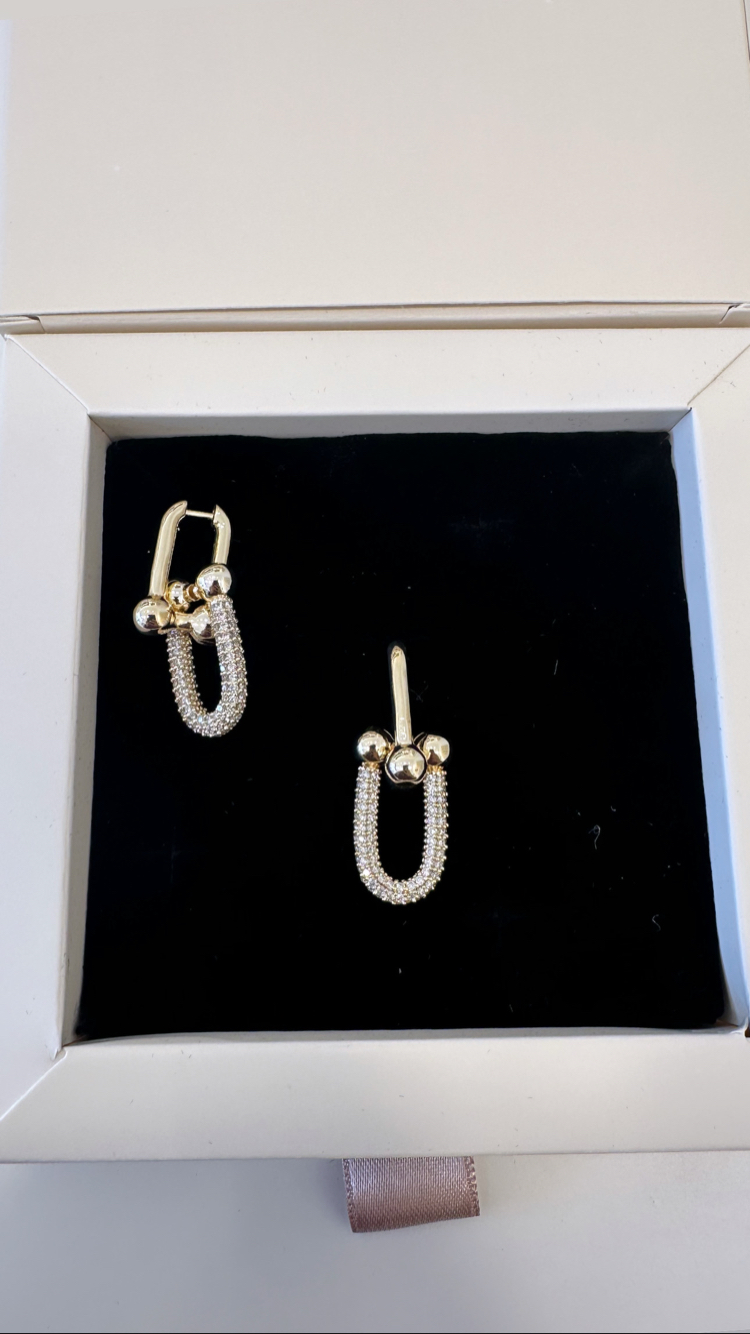 Tiffany co Baskılı Taşlı İthal Küpe 