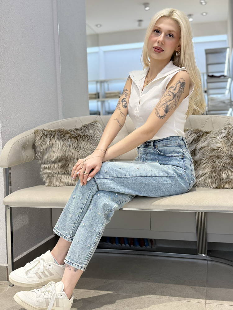 TAŞLI MOM JEAN 